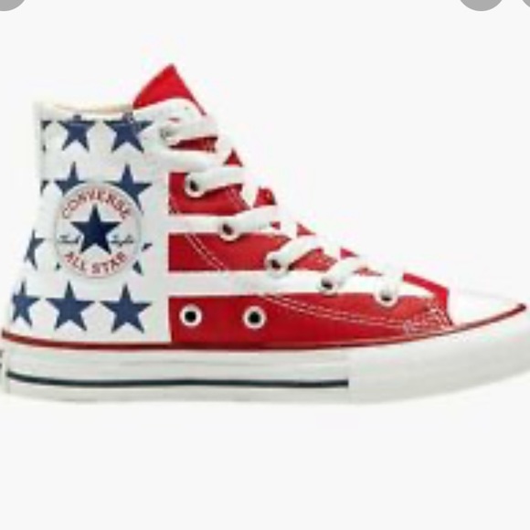 ‼️FIRM‼️ nib size 12 converse Chuck Taylor American flag stars stripes hi tops - Picture 2 of 8